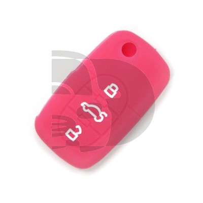 FUNDA MANDO AUDI ROSA 3 BOTONES