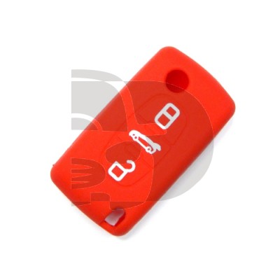 FUNDA MANDO CITROEN/PEUGEOT ROJO 3 BOTONES
