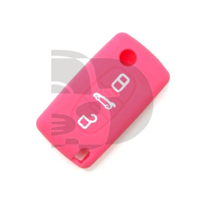 FUNDA MANDO CITROEN/PEUGEOT ROSA 3 BOTONES