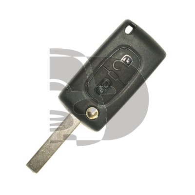 SHELL REMOTE PEUGEOT 2 BUTTONS FOLDING