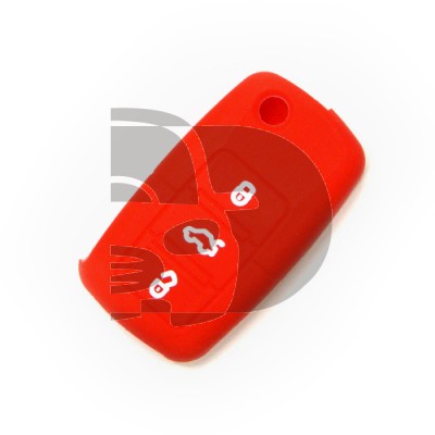 REMOTE COVER  VW-SEAT-SKODA RED 3 BUTTONS