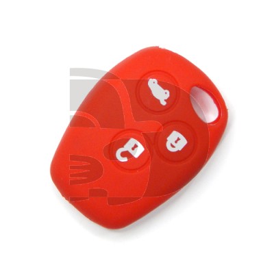 FUNDA RENAULT 3 BOTONES REDONDOS   - ROJO
