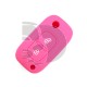 FUNDA MANDO PLEGABLE RENAULT ROSA 2 BOTONES