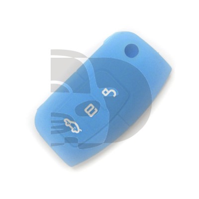 FUNDA MANDO PLEG. FORD AZUL CLARO 3 BOTONES