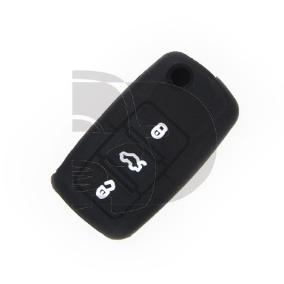 ETUI TELECOMMANDE VW-SEAT-SKODA NOIR 3 BOUTONS