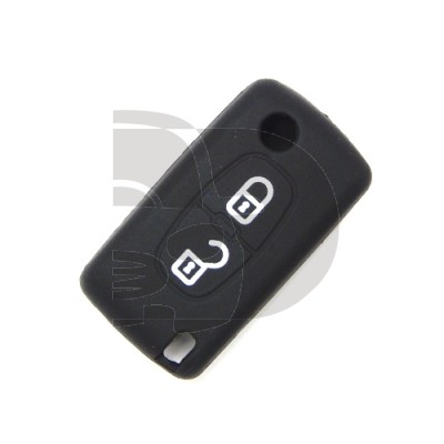HOUSSE TELECOMMANDE CITROËN/PEUGEOT NOIR 2 BOUTONS